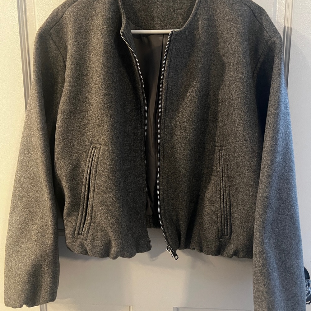Zara Charcoal Zip-Up Jacket